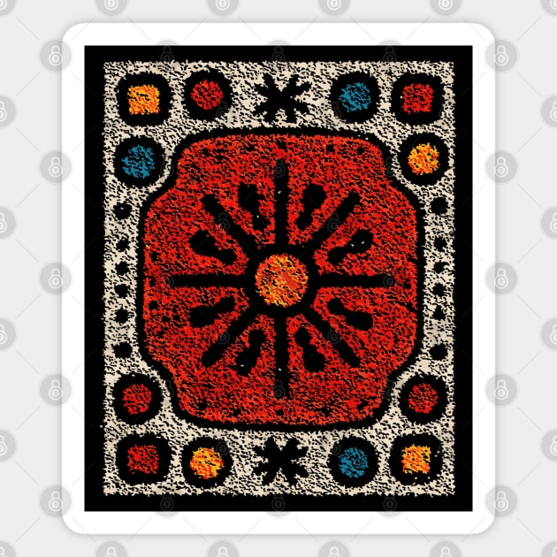 Yule Sun Wheel | A Folk Art Tapestry for the Seasons Magnet by TuncGK
